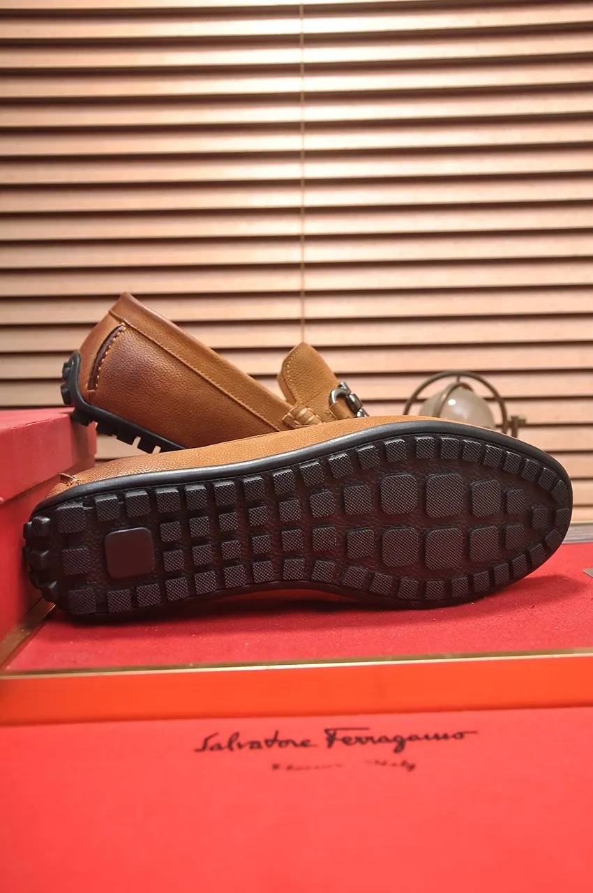 Men's shoes 💰460💶 [Ferragamo/Ferragamo] The latest model in the counter. Original imported open-sided fine cowhide hand-woven + imported 🐂 cowhide + original luxury metal buckle + original combination outsole. No pressure in comparison 38--44🎉